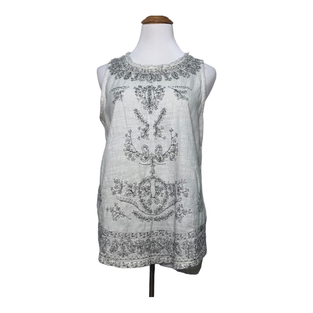 Lucky brand embroidered tank top size medium